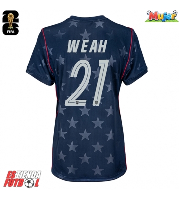 Estados Unidos Timothy Weah #21 Segunda Equipación Mujer Mundial 2026 Manga Corta